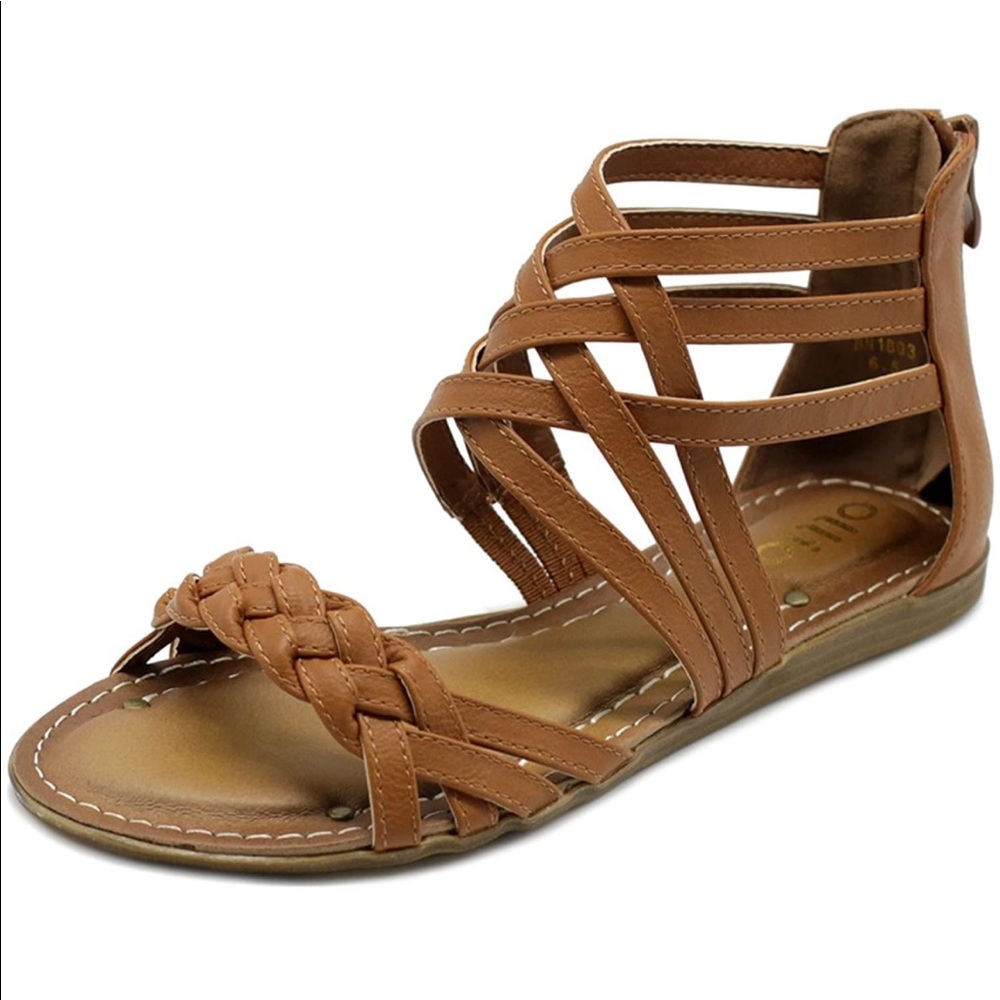 Ollio Gladiator Sandal with Zipper NEW